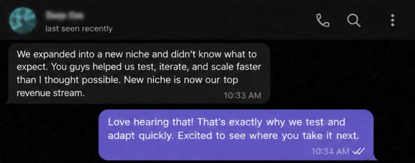 Client message testimonial 5