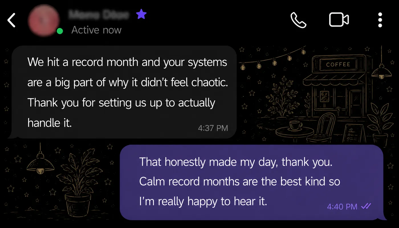 Client message testimonial 2