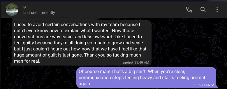 Client message testimonial 8